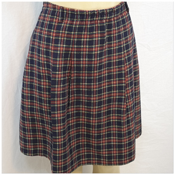 JIANSHENG, Plaid Front Pleat Skirt, size Small - Picture 6 of 8